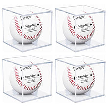 Load image into Gallery viewer, 4 Pack Baseball Display Case UV Protected Acrylic Clear Baseball Holder Square Cube Ball Protector Memorabilia Autograph Display Box for Official Size Baseball, Clear
