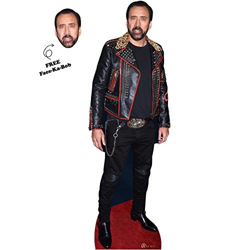 Nicolas Cage Cardboard Cutout Nicolas Cage Cardboard Cutouts Life Size Realistic Set of 2 - Nic Cage Celebrity Mask - Cardboard Standup - Great Party Decoration Solid