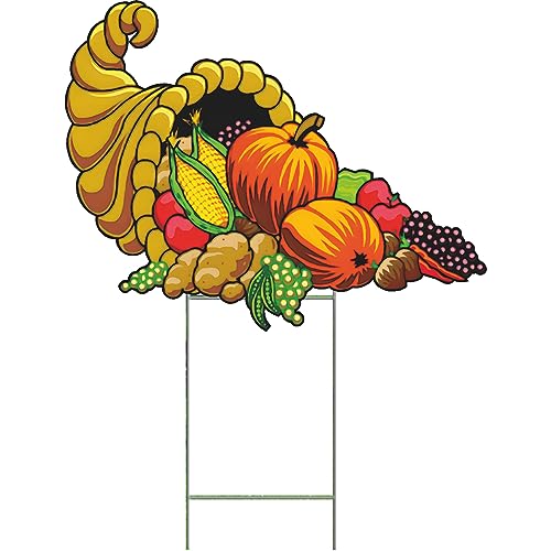 YS3014 Holidays Fall Autumn Thanksgiving Cornucopia Vegetables Fruit Food Outdoor Yard Decoration Cutout