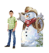 Load image into Gallery viewer, Advanced Graphics Cowboy Snowman Life Size Cardboard Cutout Standup - Dona Gelsinger Art
