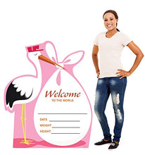 Load image into Gallery viewer, Advanced Graphics It&#39;s a Girl Stork Life Size Cardboard Cutout Standup
