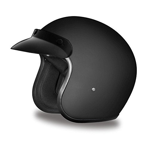 Daytona Helmets Motorcycle Open Face Helmet Cruiser- 100% DOT Approved (XX-Large, Dull Black)