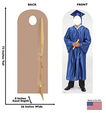 Load image into Gallery viewer, Advanced Graphics Male Graduate Blue Cap &amp; Gown Stand-in Life Size Cardboard Cutout Standup
