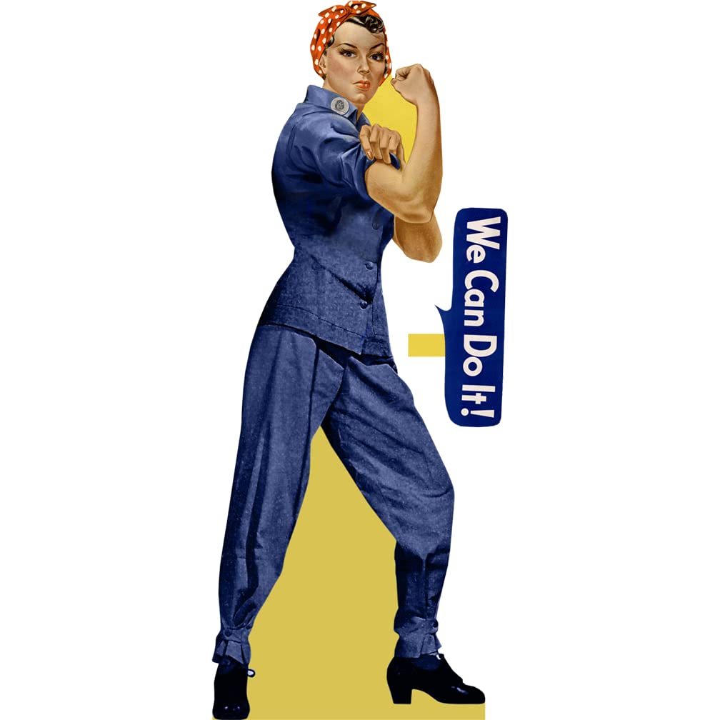 H33757 Rosie The Riveter World War II Icon with Detachable Speech Bubble Cardboard Cutout Standup