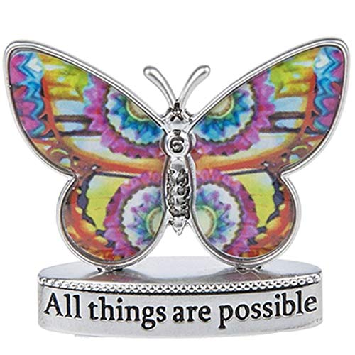 Ganz Home Decor Love, Luck & Happiness 1.5 in Blessings Figurines Butterfly-ER48181,multi color