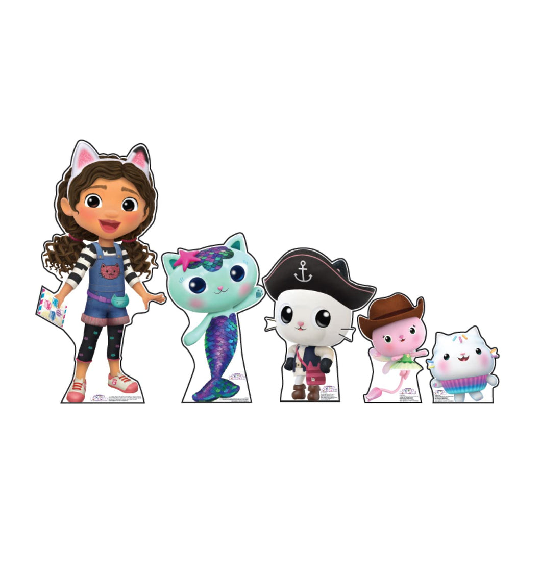 Advanced Graphics Gabby, Mercat, Pandy Paws, Kitty Fairy, Cakery Cat Group Cardboard Cutout Standup - Gabby's Dollhouse