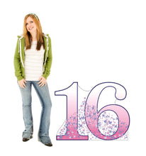 Load image into Gallery viewer, Advanced Graphics Number 16 Life Size Cardboard Cutout Standup - Sweet Sixteen Birthday Décor
