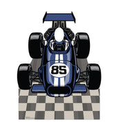 Advanced Graphics Blue Race Car Stand - in Life Size Cardboard Cutout Standup - AT TEN Distribution