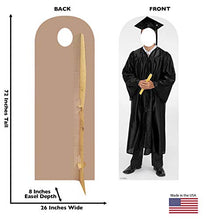 Load image into Gallery viewer, Advanced Graphics Male Graduate Black Cap &amp; Gown Stand - in Life Size Cardboard Cutout Standup - AT TEN Distribution
