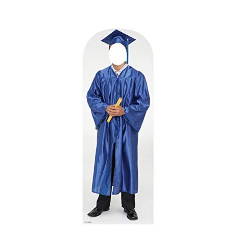 Advanced Graphics Male Graduate Blue Cap & Gown Stand - in Life Size Cardboard Cutout Standup - AT TEN Distribution