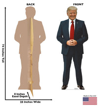 Load image into Gallery viewer, Advanced Graphics President Donald Trump with Red Tie Life Size Cardboard Cutout Standup - AT TEN Distribution
