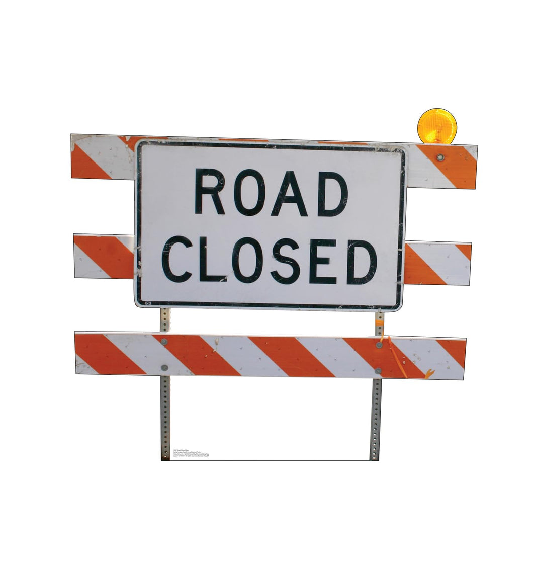 Advanced Graphics Road Closed Sign Life Size Cardboard Cutout Standup - AT TEN Distribution