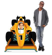 Load image into Gallery viewer, Advanced Graphics Yellow Race Car Stand - in Life Size Cardboard Cutout Standup - AT TEN Distribution
