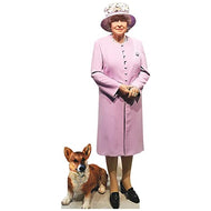 H10522 Queen Elizabeth II with Royal Corgi Cardboard Cutout Standee Standup - AT TEN Distribution