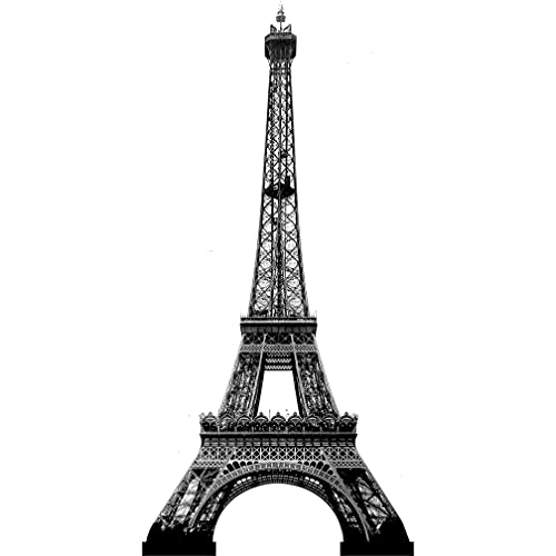 H13170 Eiffel Tower Black and White Silhouette Paris France Cardboard Cutout Back Drop Stand up - AT TEN Distribution