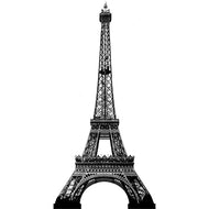 H13170 Eiffel Tower Black and White Silhouette Paris France Cardboard Cutout Back Drop Stand up - AT TEN Distribution