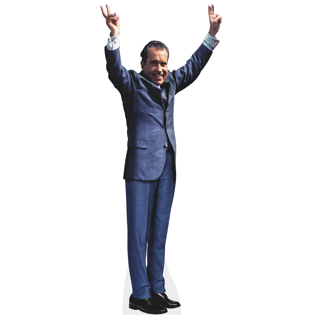 H25945 Richard Nixon V Sign Peace Hands Cardboard Cutout Standee Standup - AT TEN Distribution