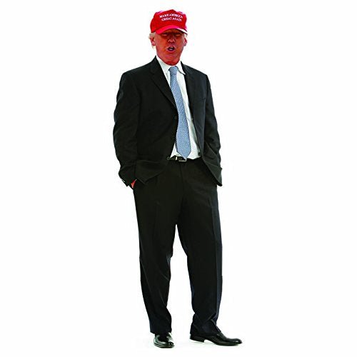 H38009V1 Donald Trump Red Hat Cardboard Cutout Standup - AT TEN Distribution