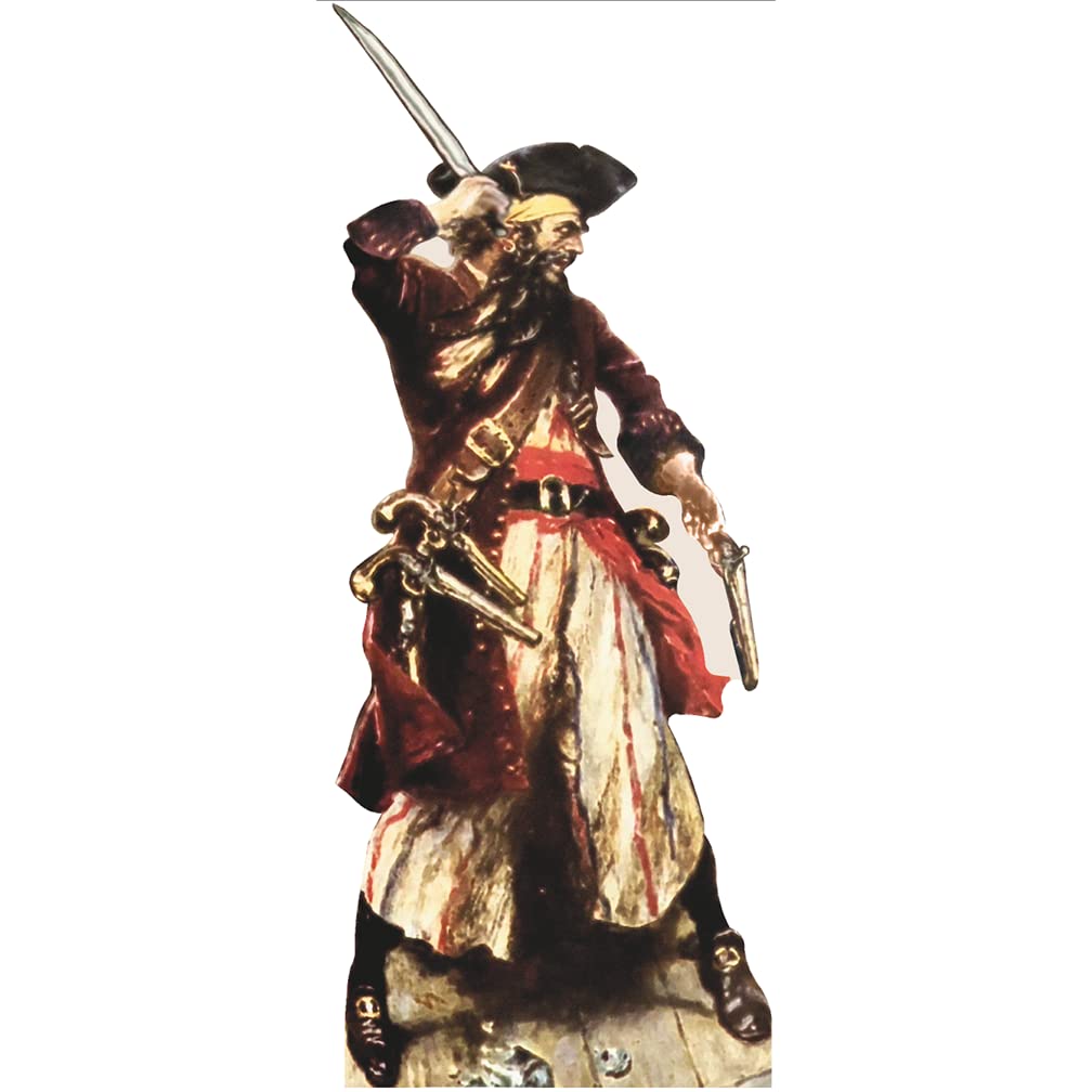 H99999 Blackbeard Sword and Pistol Jolly Roger Cardboard Cutout Standee Standup - AT TEN Distribution