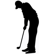 SP12665 Golfer Putting Silhouette Cardboard Cutout Standee Standup - AT TEN Distribution