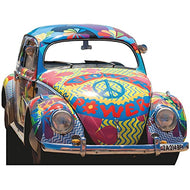 SP12679 Hippie Bug Groovy Car Stand in 60s Flower Power Woodstock Cardboard Cutout Standee Standup - AT TEN Distribution