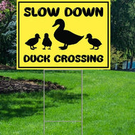YS2001 Duck Crossing Waterproof Coroplast Plastic Yard Sign Lawn Sign - AT TEN Distribution