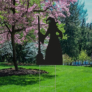 YS3002 Halloween Wicked Witch With Broom In The West Silhouette Waterproof Coroplast Plastic Yard Sign Lawn Sign - AT TEN Distribution